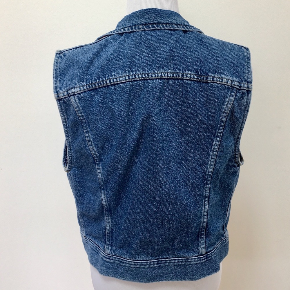 Vintage Lee Denim Vest with plaid lining - Picture 5 of 8